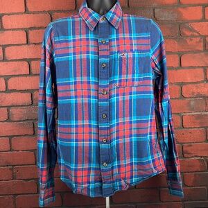 Hollister Men's Large Plaid Flannel Button Down‎ Shirt – Casual, Cozy, Everyday